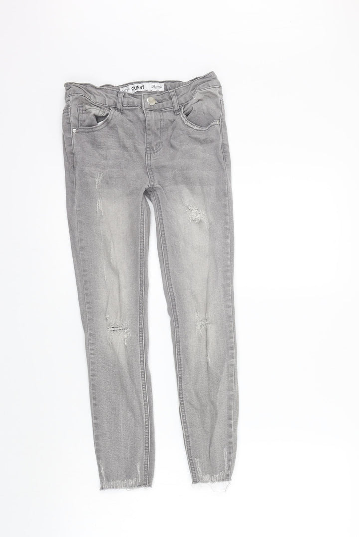 deniem co Girls Grey   Straight Jeans Size 9-10 Years
