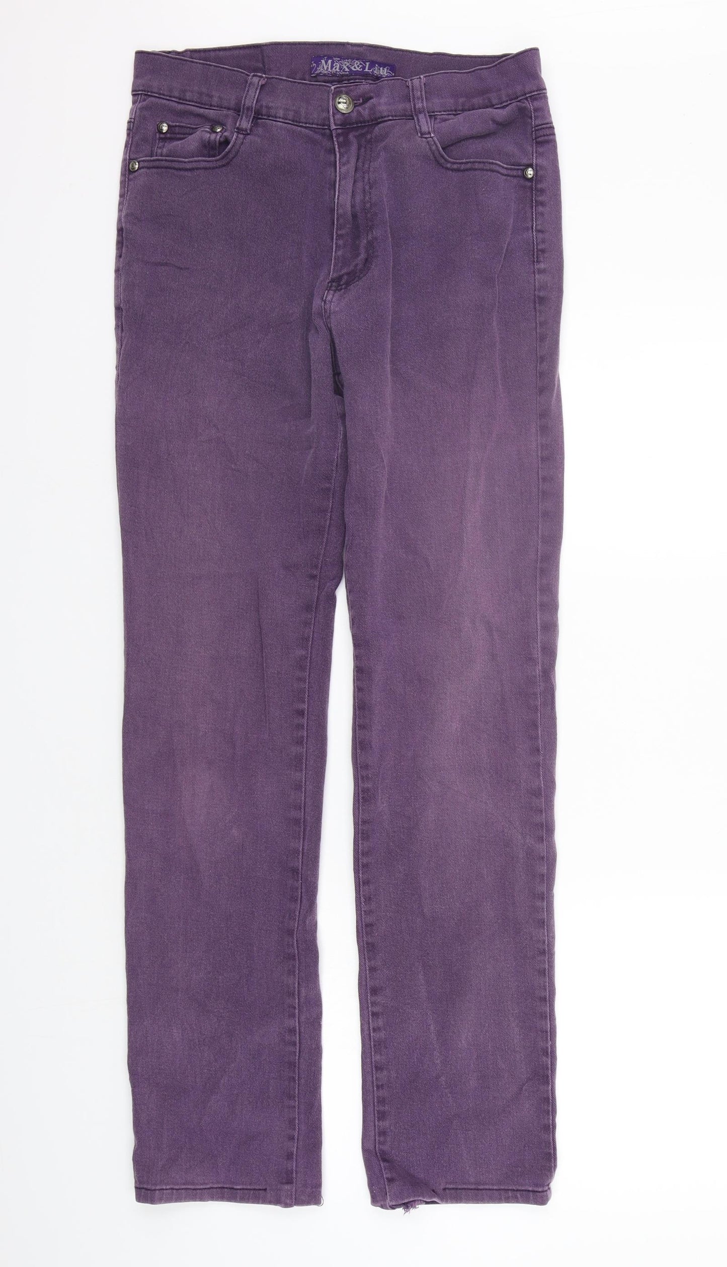 Max & Liu Womens Purple   Trousers  Size L L31 in