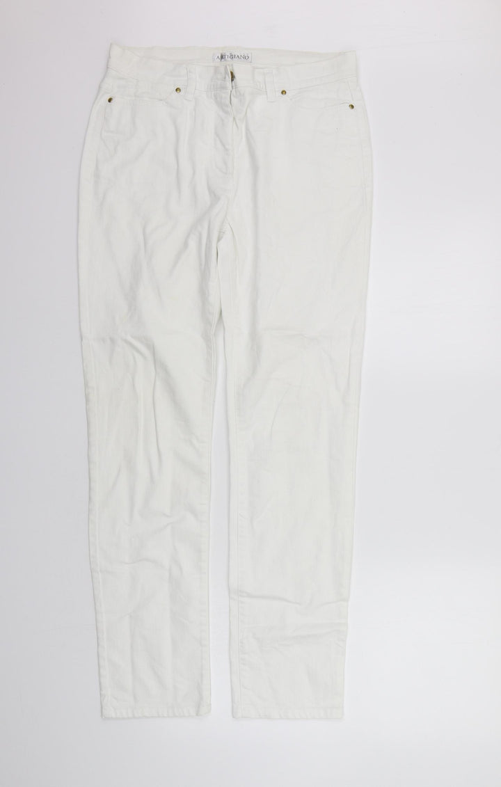 Artigiano Womens Silver Trousers Size 12 L29 in