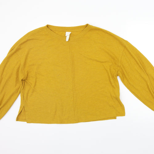 H&M Womens Yellow   Pullover Jumper Size M