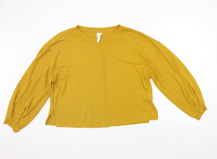 H&M Womens Yellow   Pullover Jumper Size M