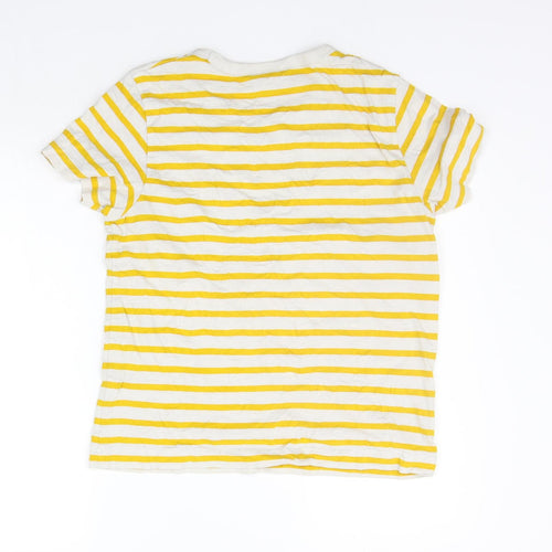 Weekday Womens Yellow Striped  Basic T-Shirt Size M