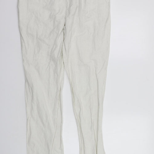 deniem co Womens White Striped  Trousers  Size 33 in L29 in