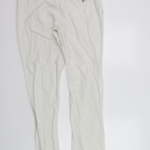 deniem co Womens White Striped  Trousers  Size 33 in L29 in