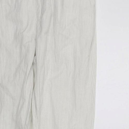 deniem co Womens White Striped  Trousers  Size 33 in L29 in