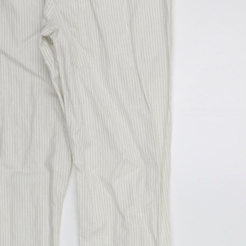 deniem co Womens White Striped  Trousers  Size 33 in L29 in
