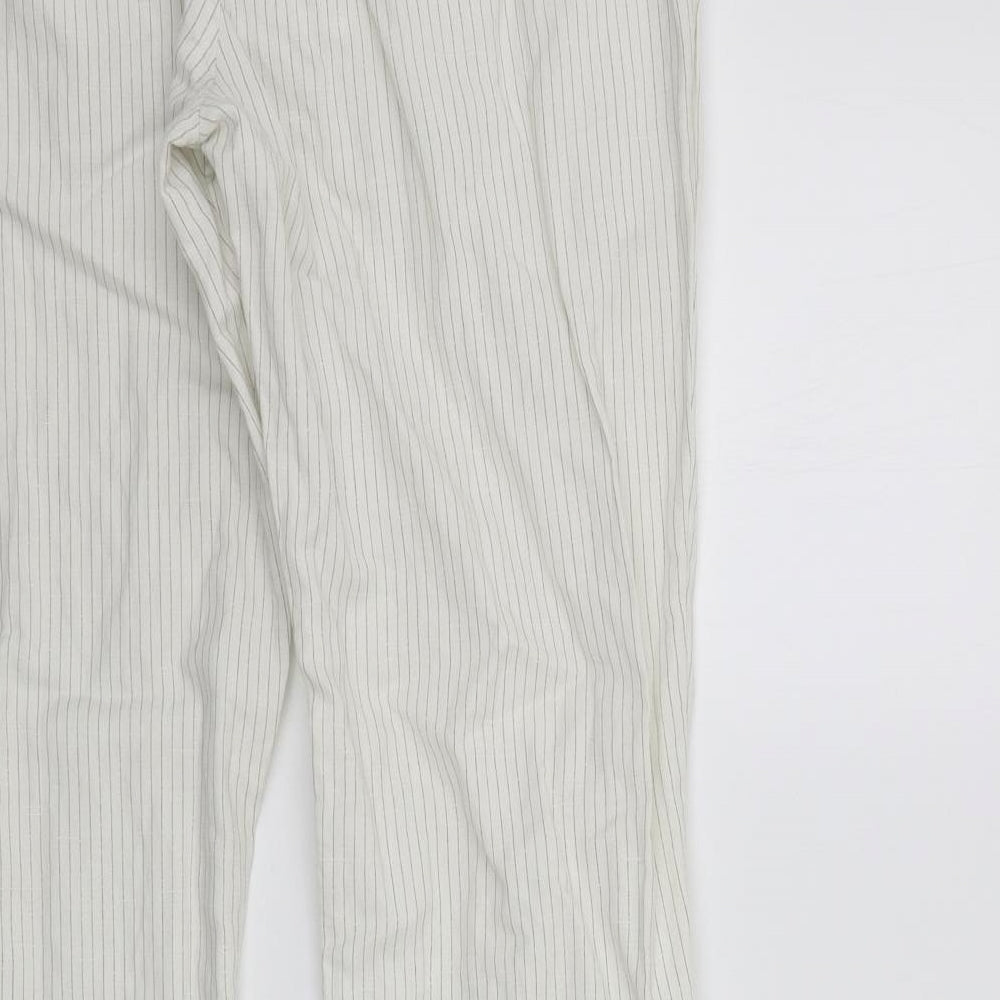 deniem co Womens White Striped  Trousers  Size 33 in L29 in