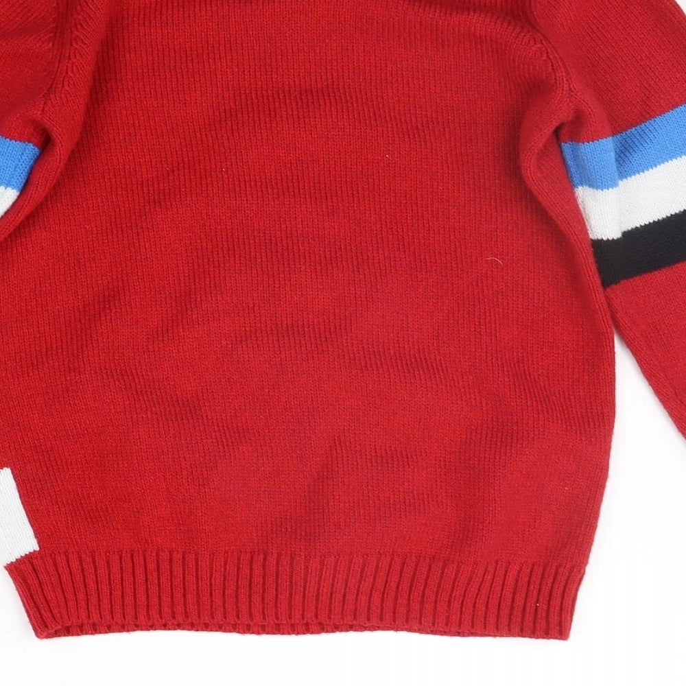 F&F Boys Red   Pullover Jumper Size 9-10 Years  - christams