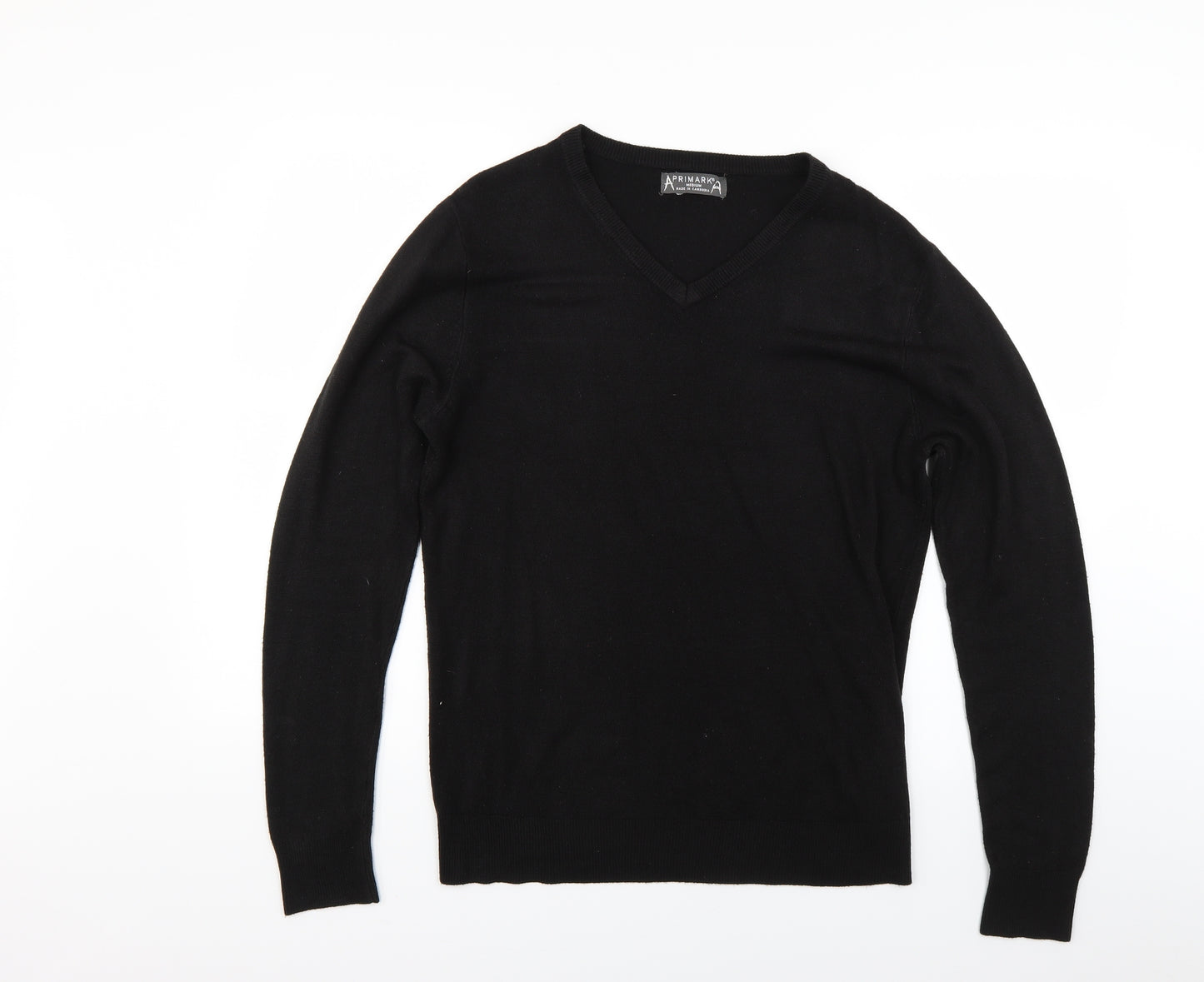 Primark Mens Black  Knit Pullover Jumper Size M
