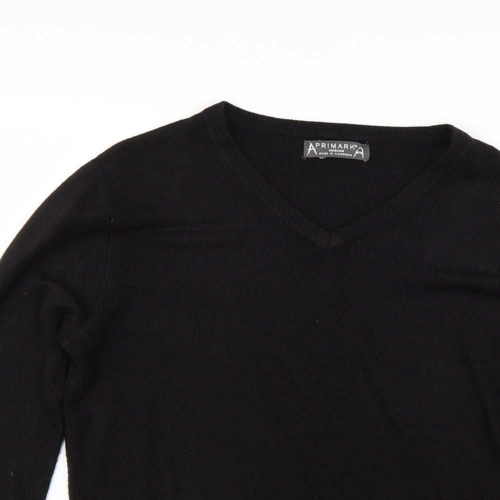 Primark Mens Black  Knit Pullover Jumper Size M