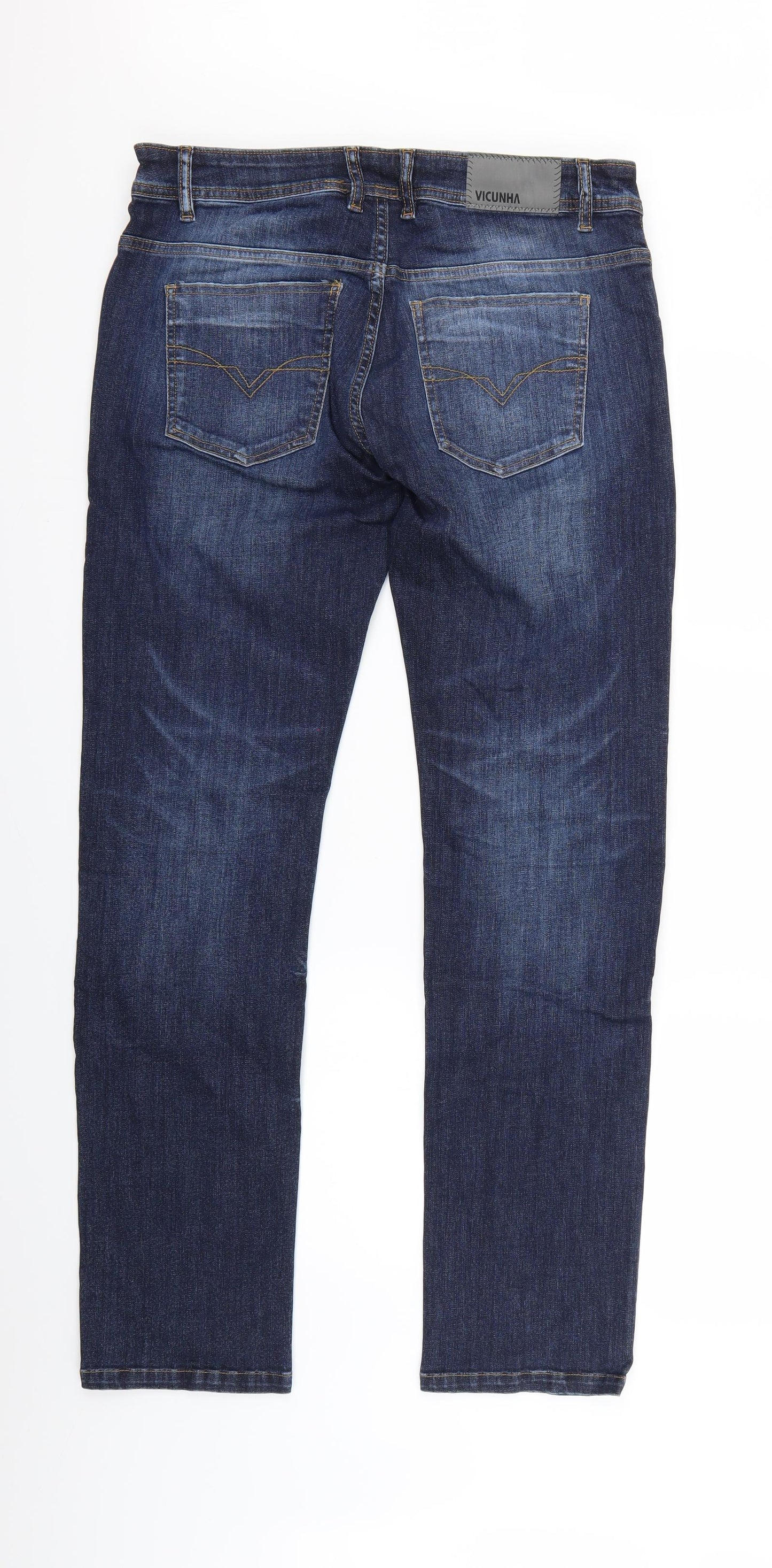 Vicuncha Mens Blue  Denim Straight Jeans Size 32 in L30 in