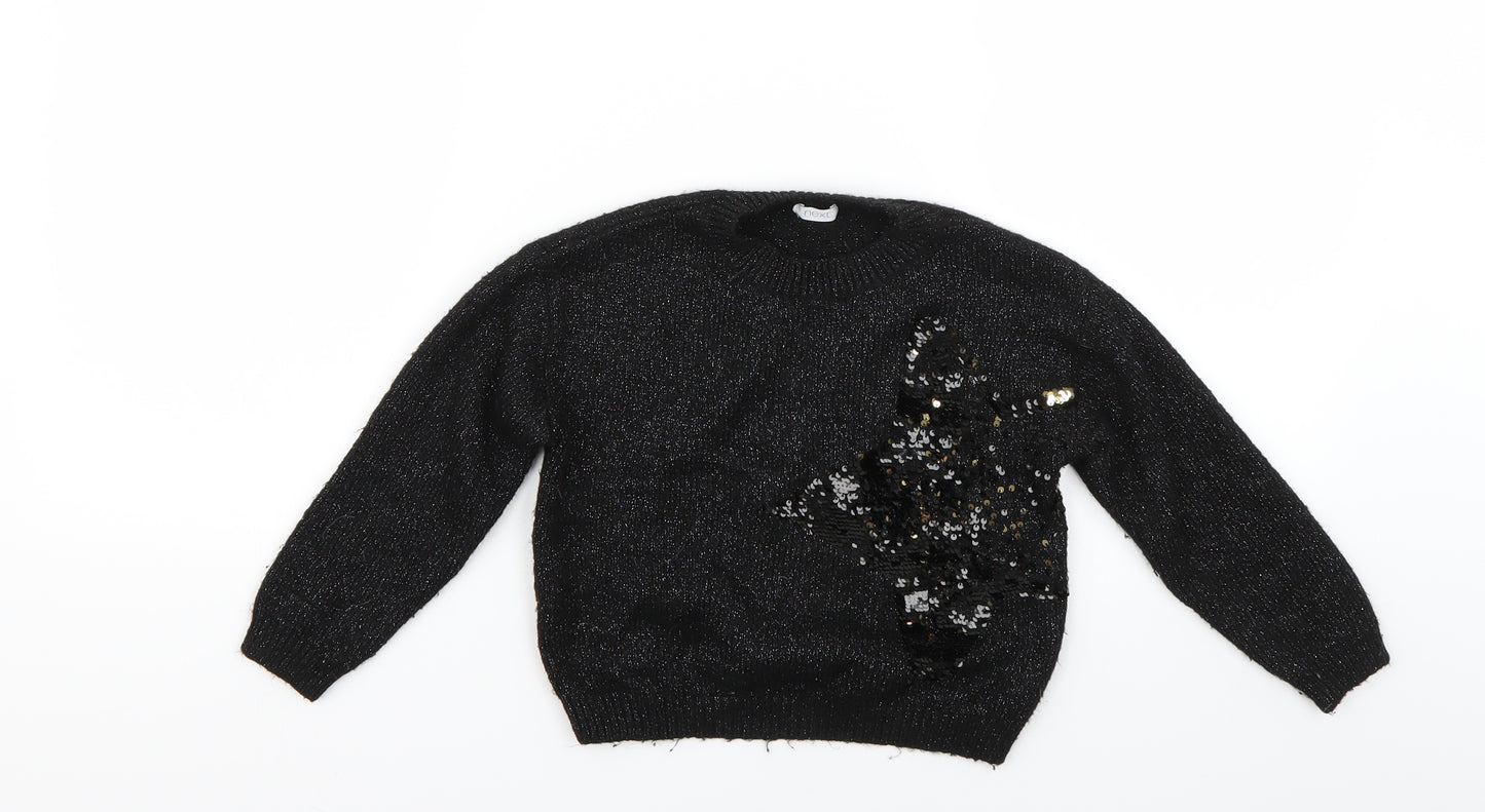 NEXT Girls Black  Knit Pullover Jumper Size 6 Years