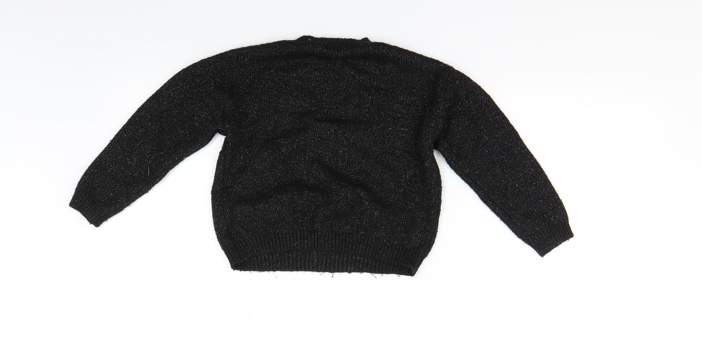 NEXT Girls Black  Knit Pullover Jumper Size 6 Years