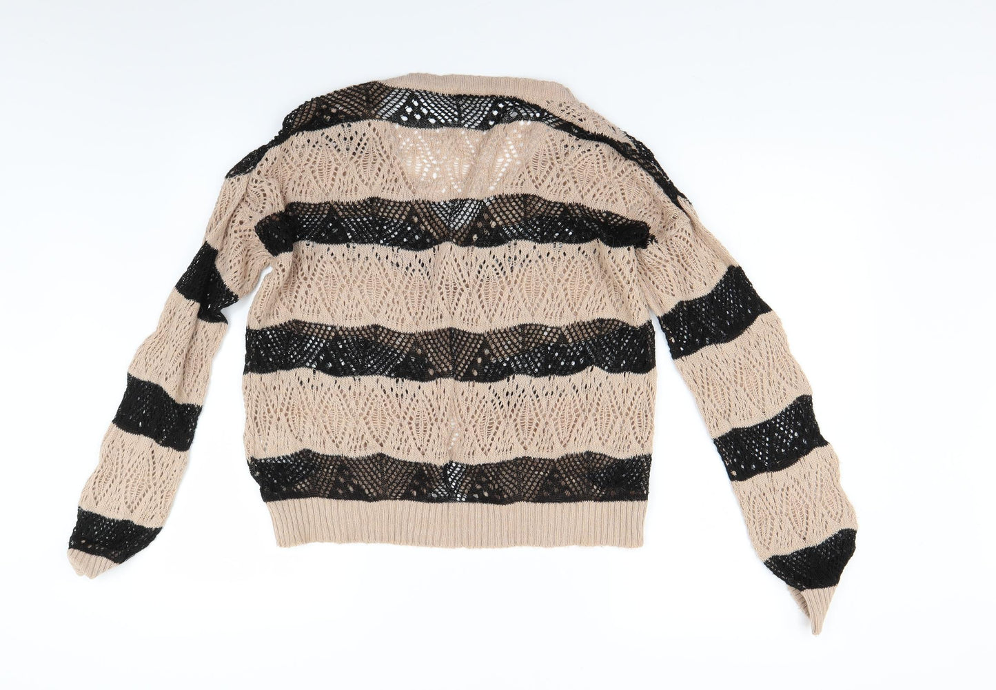 River Island Womens Brown Striped Knit Cardigan Jumper Size 10