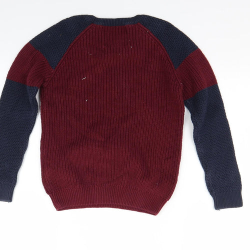 Matalan Boys Red  Knit Pullover Jumper Size 9 Years