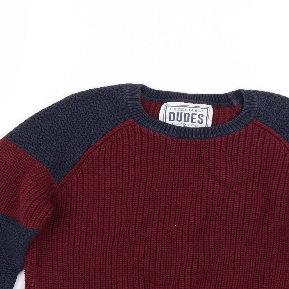 Matalan Boys Red  Knit Pullover Jumper Size 9 Years