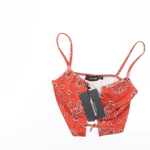 PRETTYLITTLETHING Womens Red   Cropped Tank Size 10