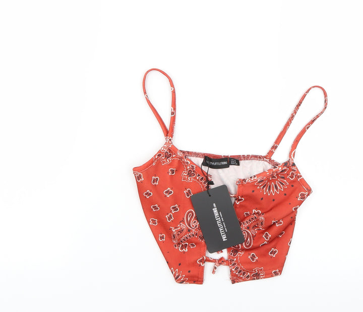 PRETTYLITTLETHING Womens Red   Cropped Tank Size 10