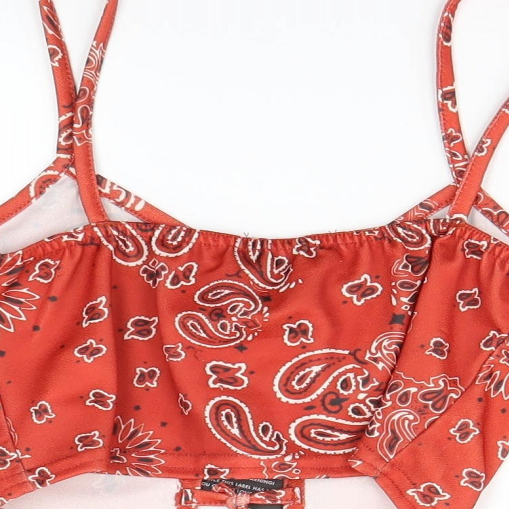 PRETTYLITTLETHING Womens Red   Cropped Tank Size 10
