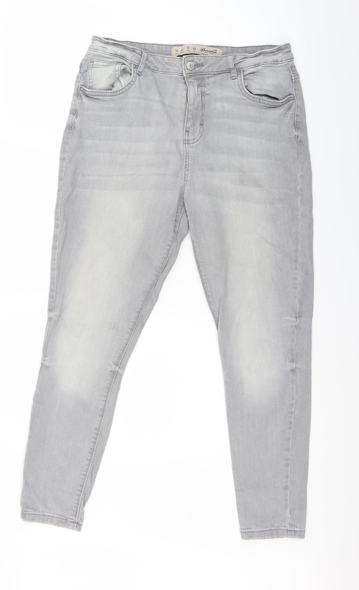 Primark Womens Grey  Denim Skinny Jeans Size 14 L24 in