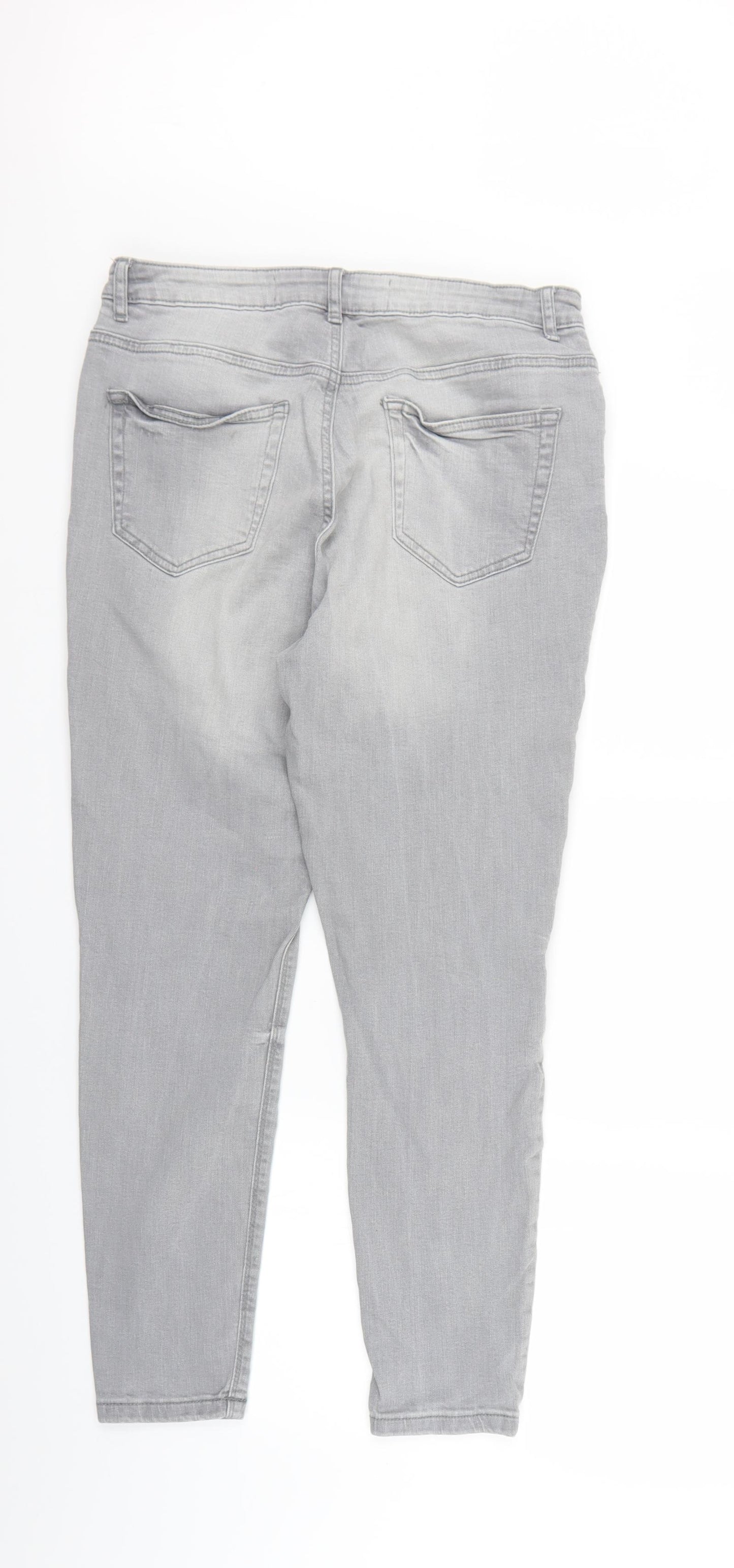 Primark Womens Grey  Denim Skinny Jeans Size 14 L24 in