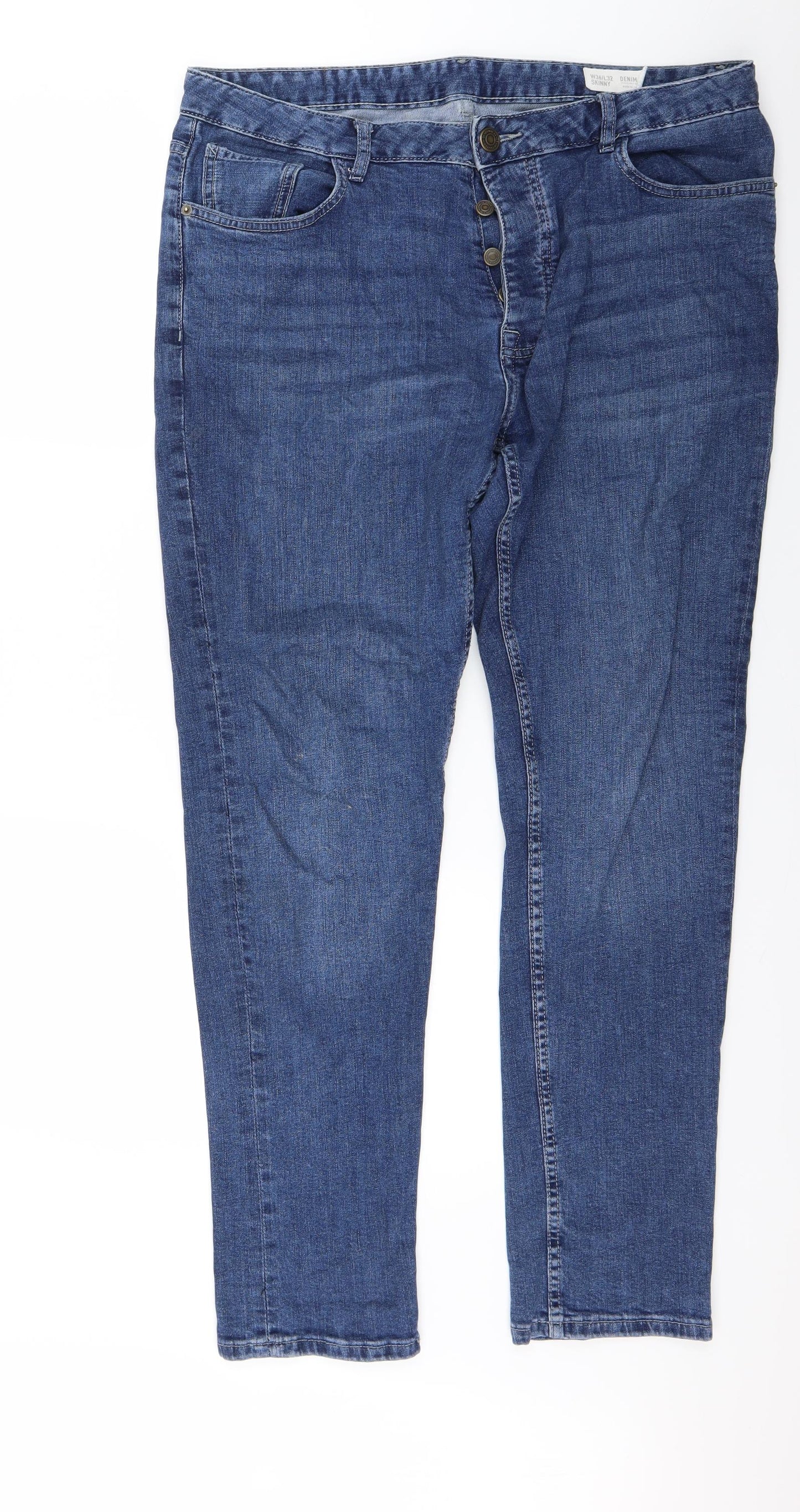 Primark Mens Blue  Denim Skinny Jeans Size 36 L32 in
