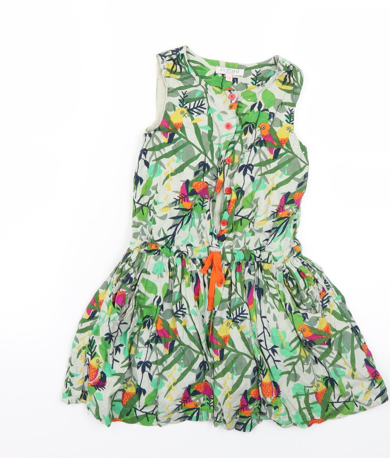 Indigo Girls Green Floral  A-Line  Size 4-5 Years
