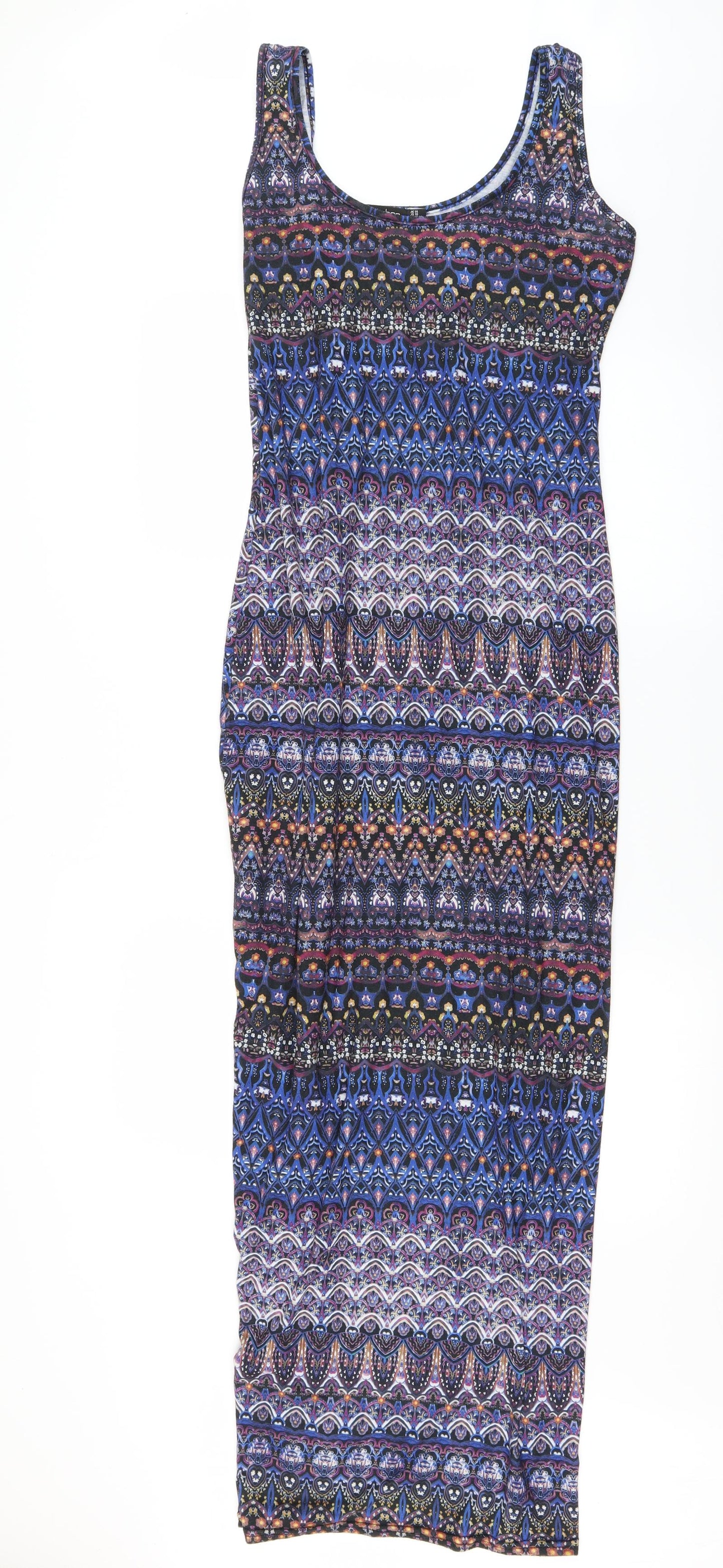 Boohoo Womens Blue Floral  Tank Dress  Size 14