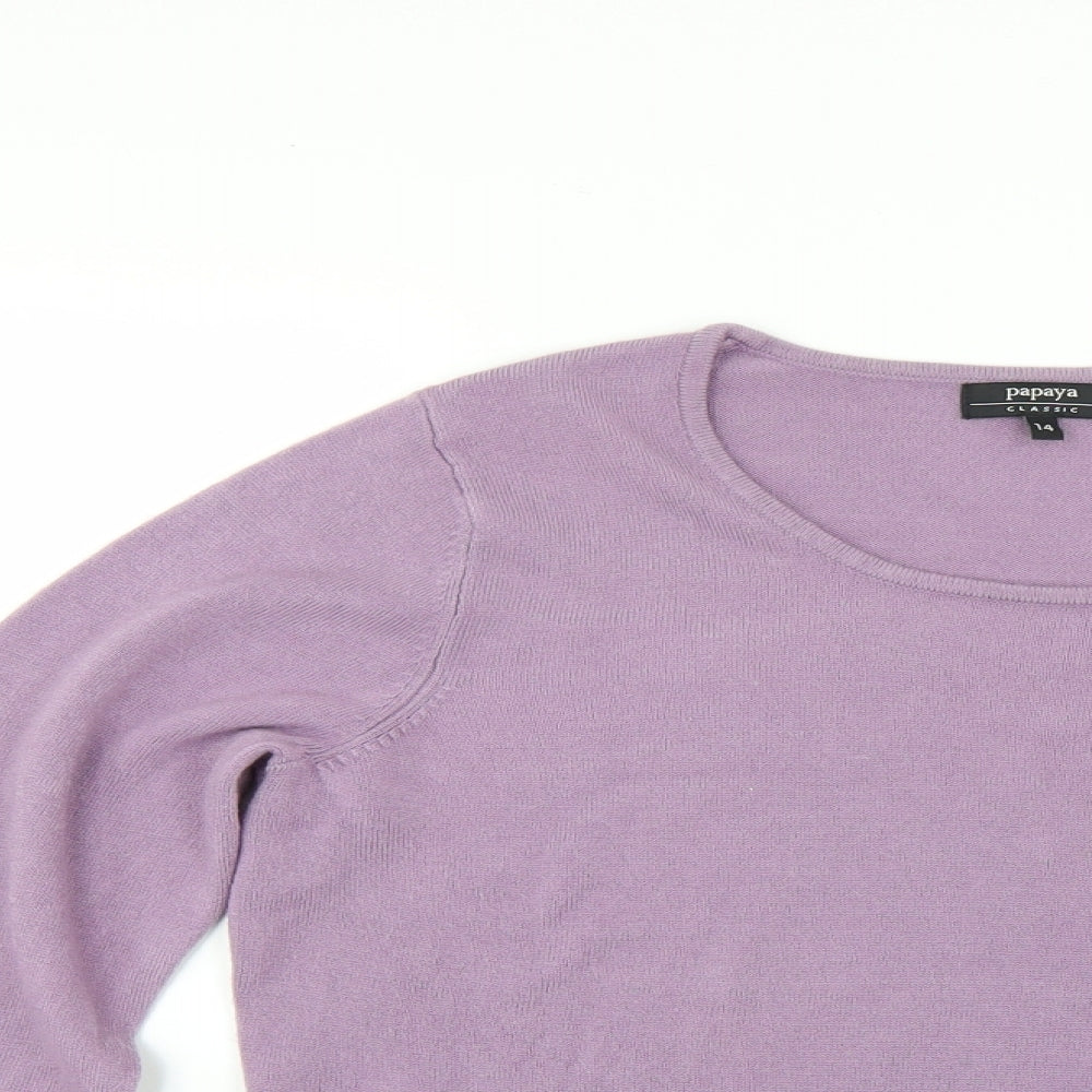 Papaya Womens Purple  Knit Pullover Jumper Size 14