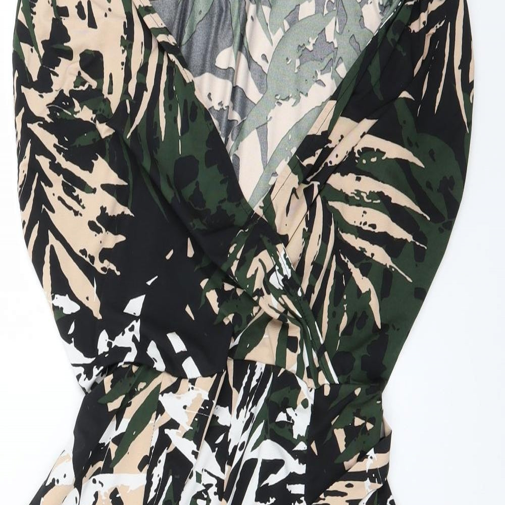 Wallis Womens Green Floral  Fit & Flare  Size 12