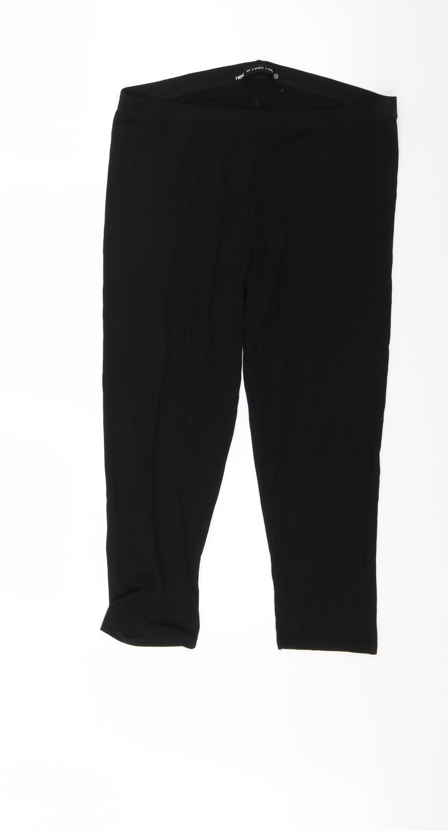 NEXT Womens Black Batik  Capri Leggings Size 14 L20 in