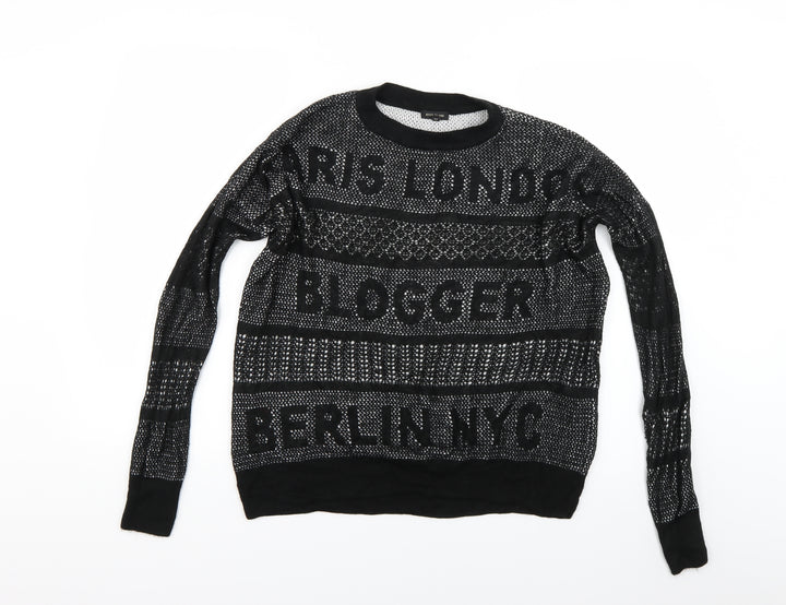 River Island Womens Black   Pullover Jumper Size S  - Paris London