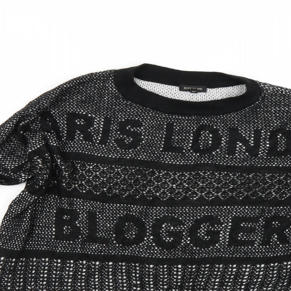 River Island Womens Black   Pullover Jumper Size S  - Paris London