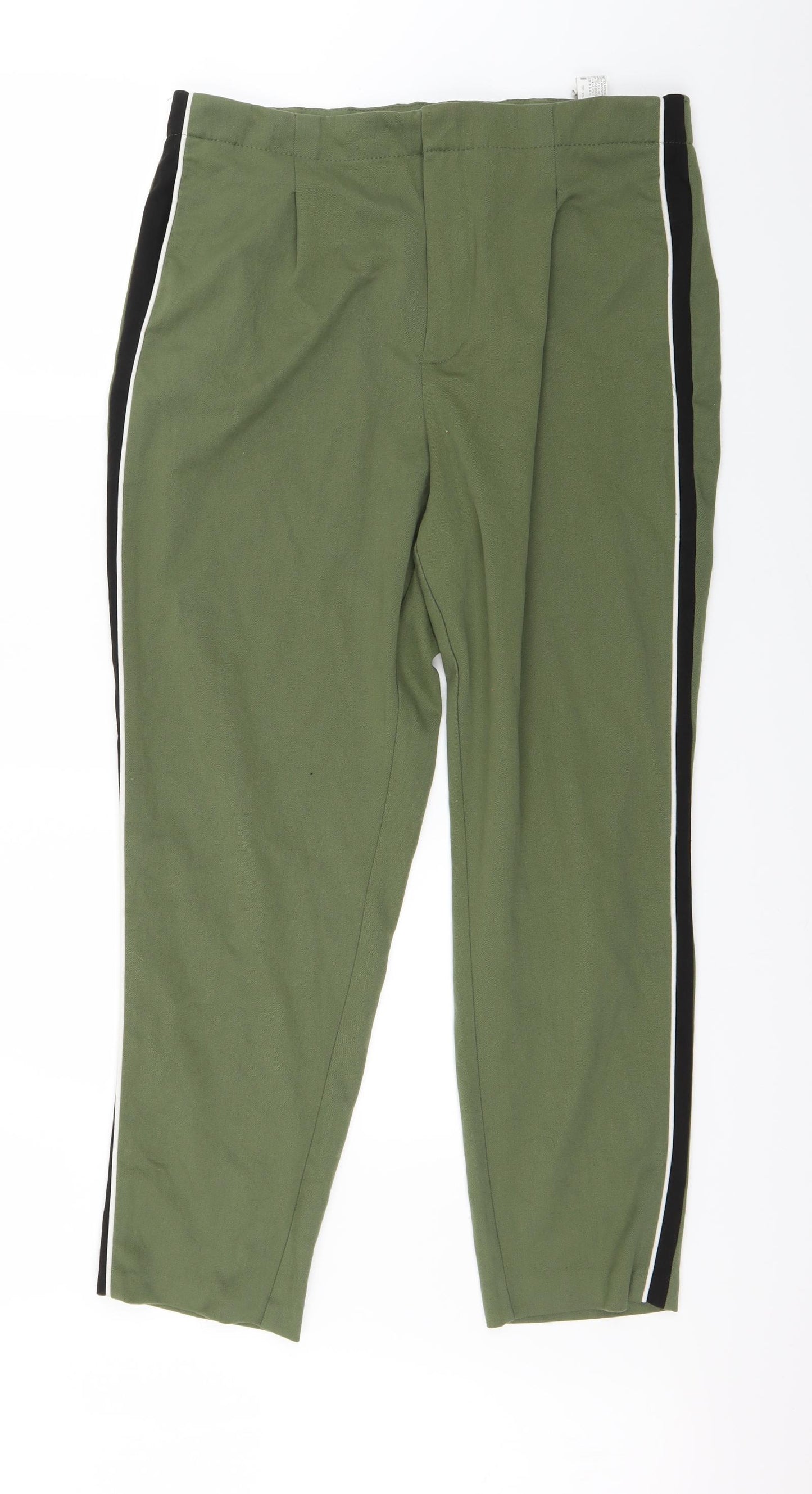 Zara Womens Green Striped  Trousers  Size XL L24 in