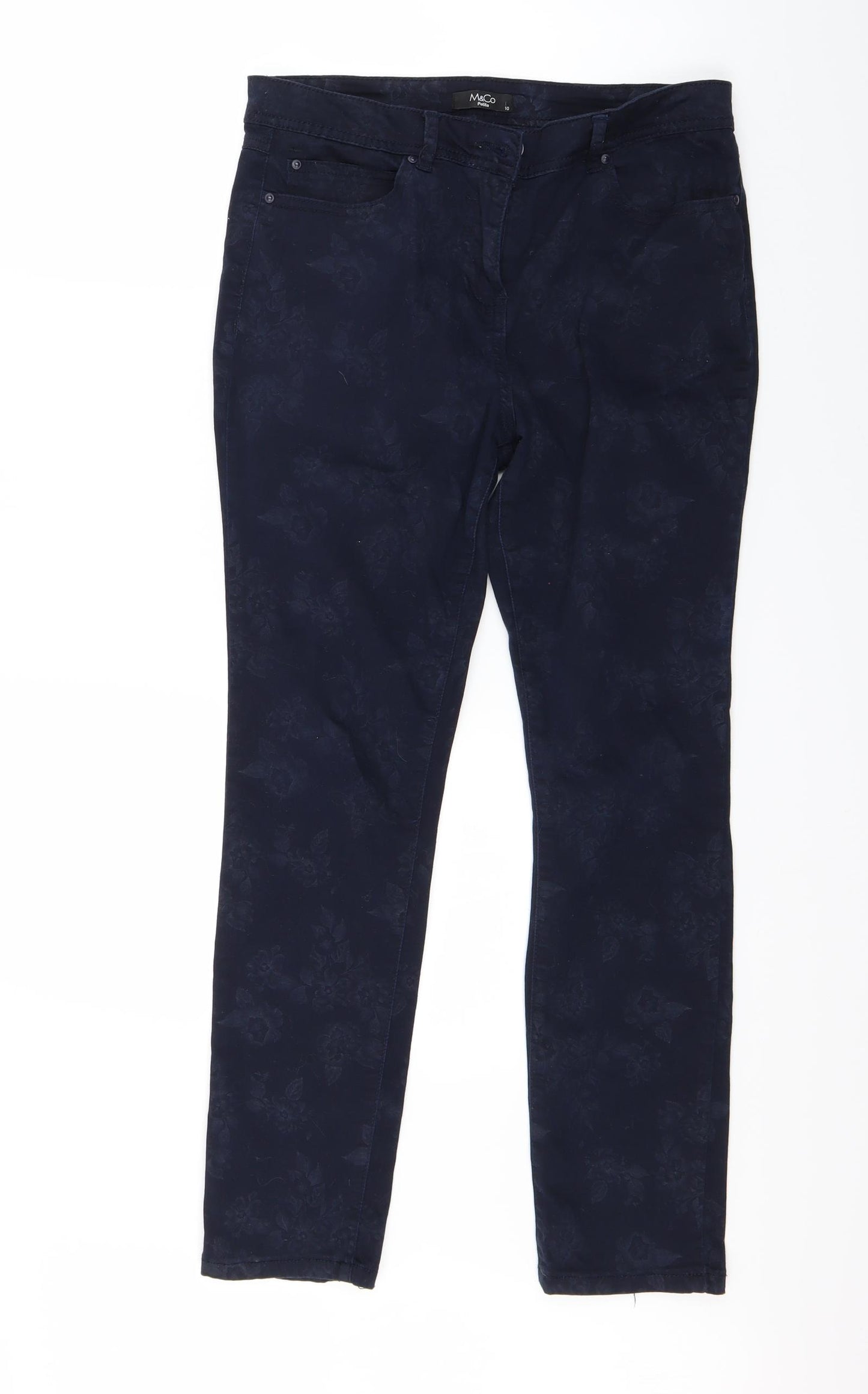 M&Co Womens Blue  Denim Skinny Jeans Size 10 L26 in