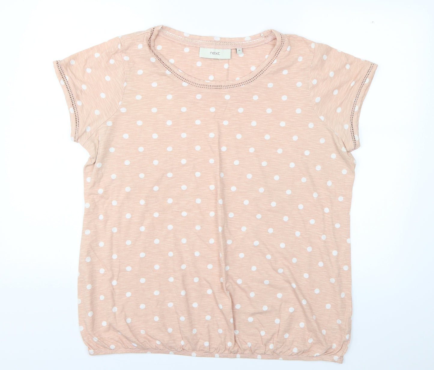 NEXT Womens Beige Polka Dot  Basic T-Shirt Size 20