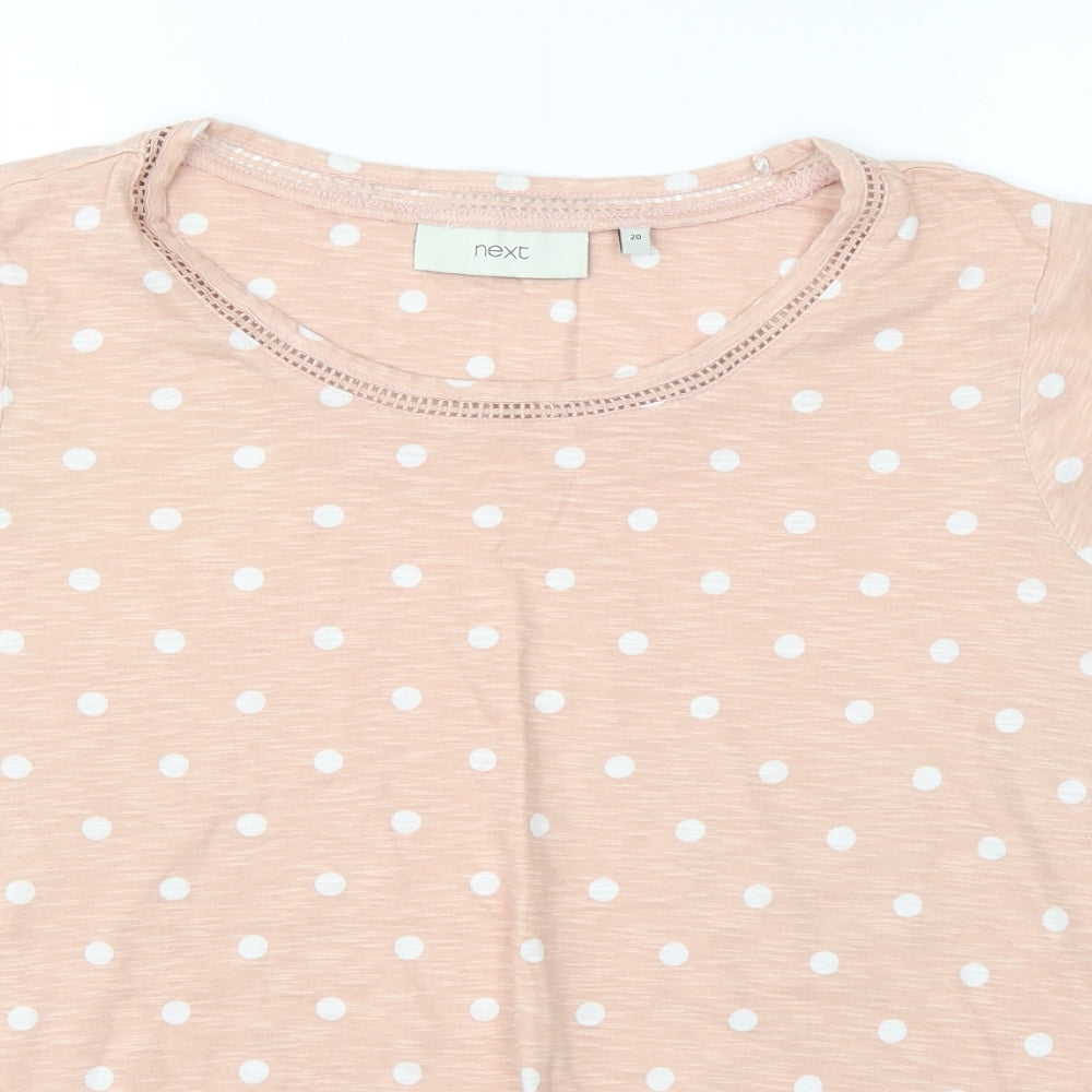 NEXT Womens Beige Polka Dot  Basic T-Shirt Size 20