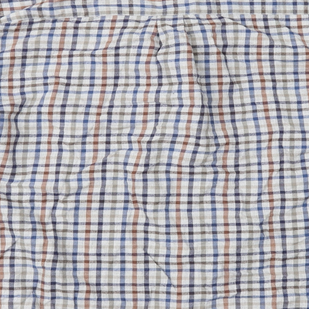 Marks and Spencer Mens Multicoloured Check   Button-Up Size 2XL
