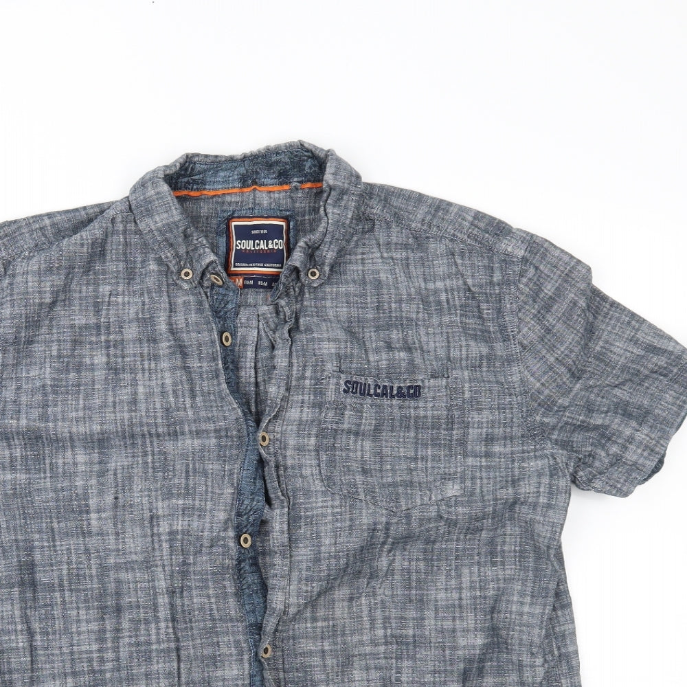 SoulCal&Co Mens Blue    Button-Up Size M