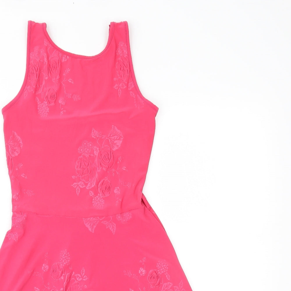 Primark Womens Pink Floral  Fit & Flare  Size 6