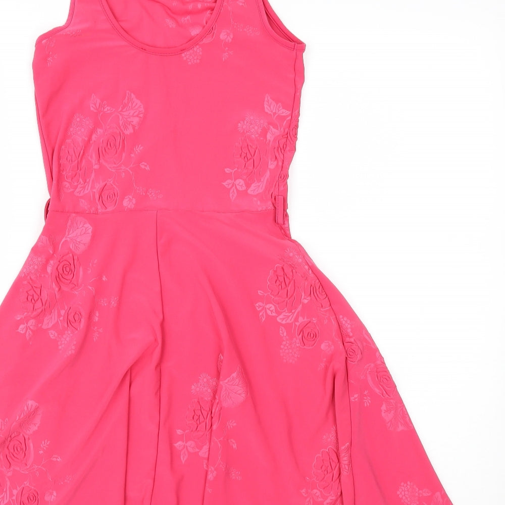 Primark Womens Pink Floral  Fit & Flare  Size 6
