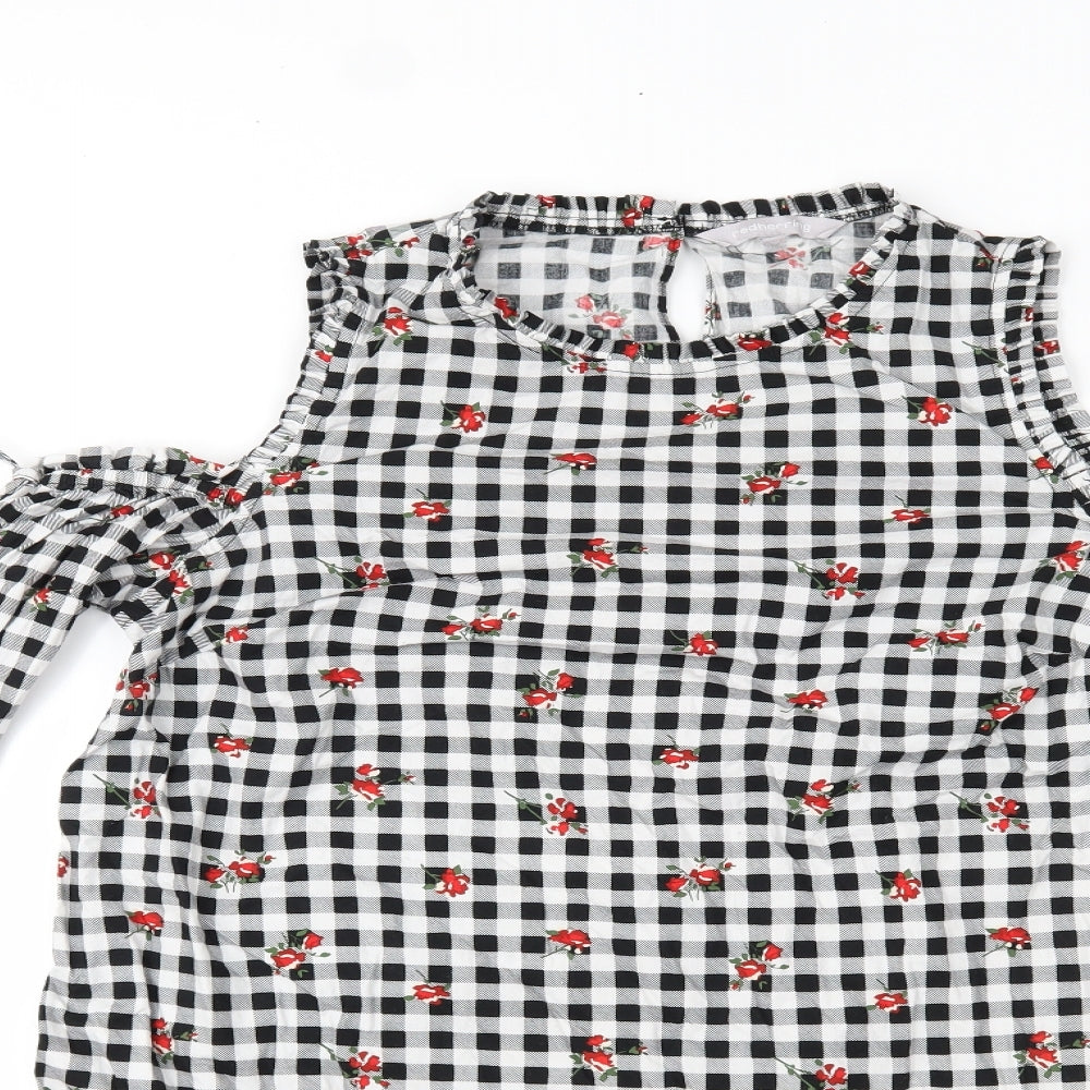 Red Herring Womens Multicoloured Plaid  Basic Blouse Size 16