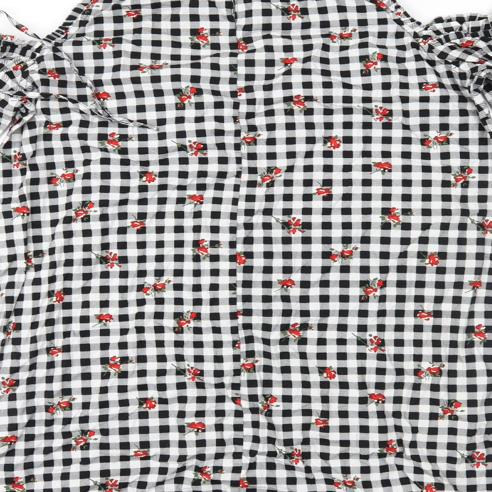 Red Herring Womens Multicoloured Plaid  Basic Blouse Size 16