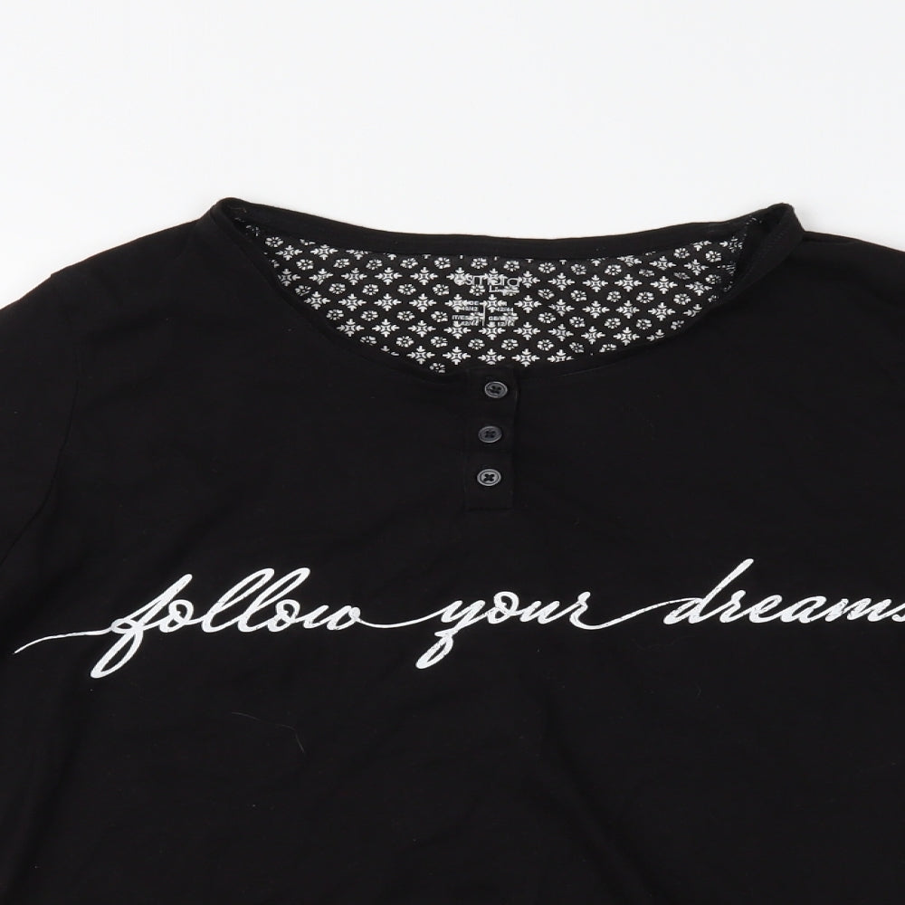 ESMARA Womens Black   Basic T-Shirt Size M