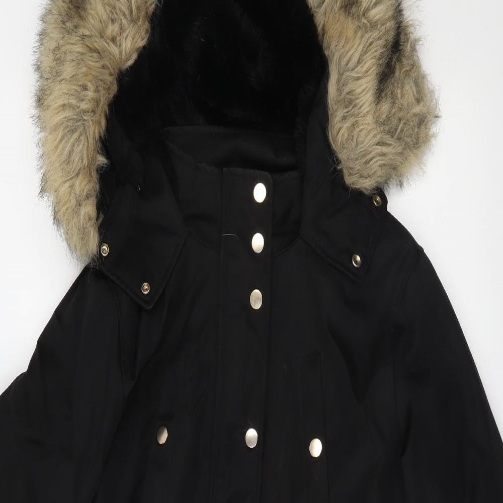 Miss Selfridge Womens Black   Parka Coat Size 10