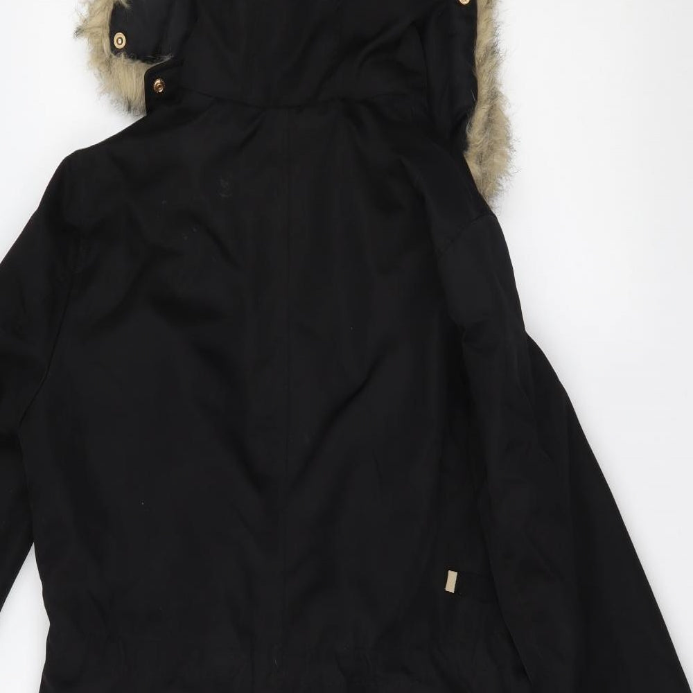Miss Selfridge Womens Black   Parka Coat Size 10