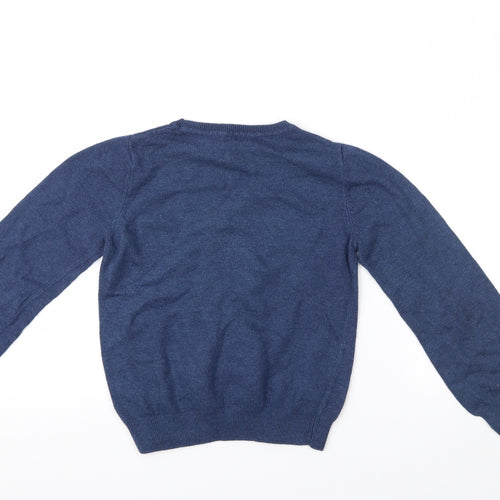 John Lewis Girls Blue   Pullover Jumper Size 8 Years  - chrismas