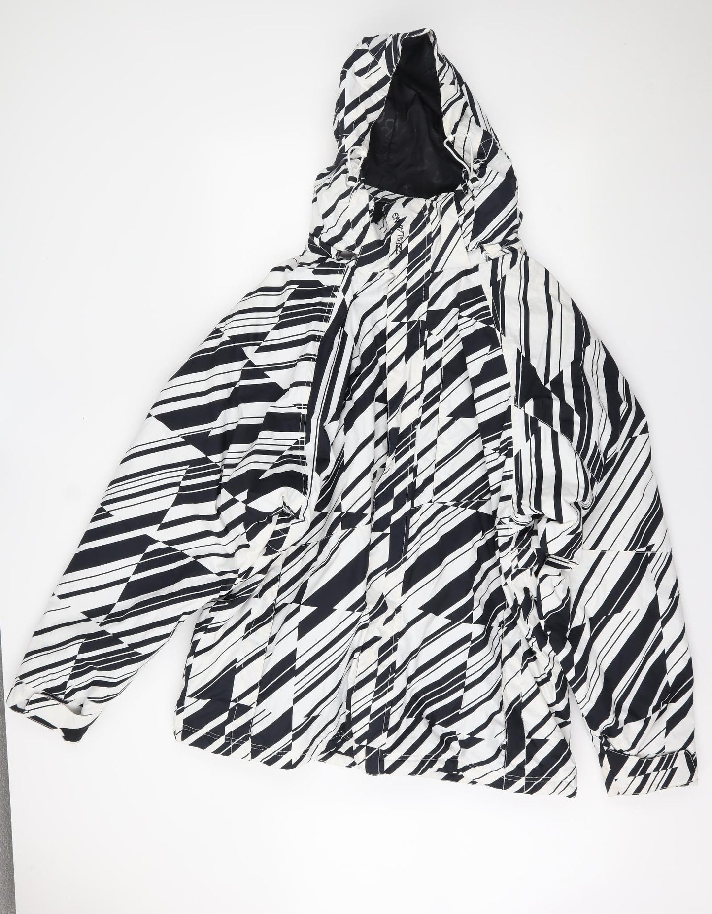 Billabong Mens White Geometric  Puffer Jacket Coat Size XL