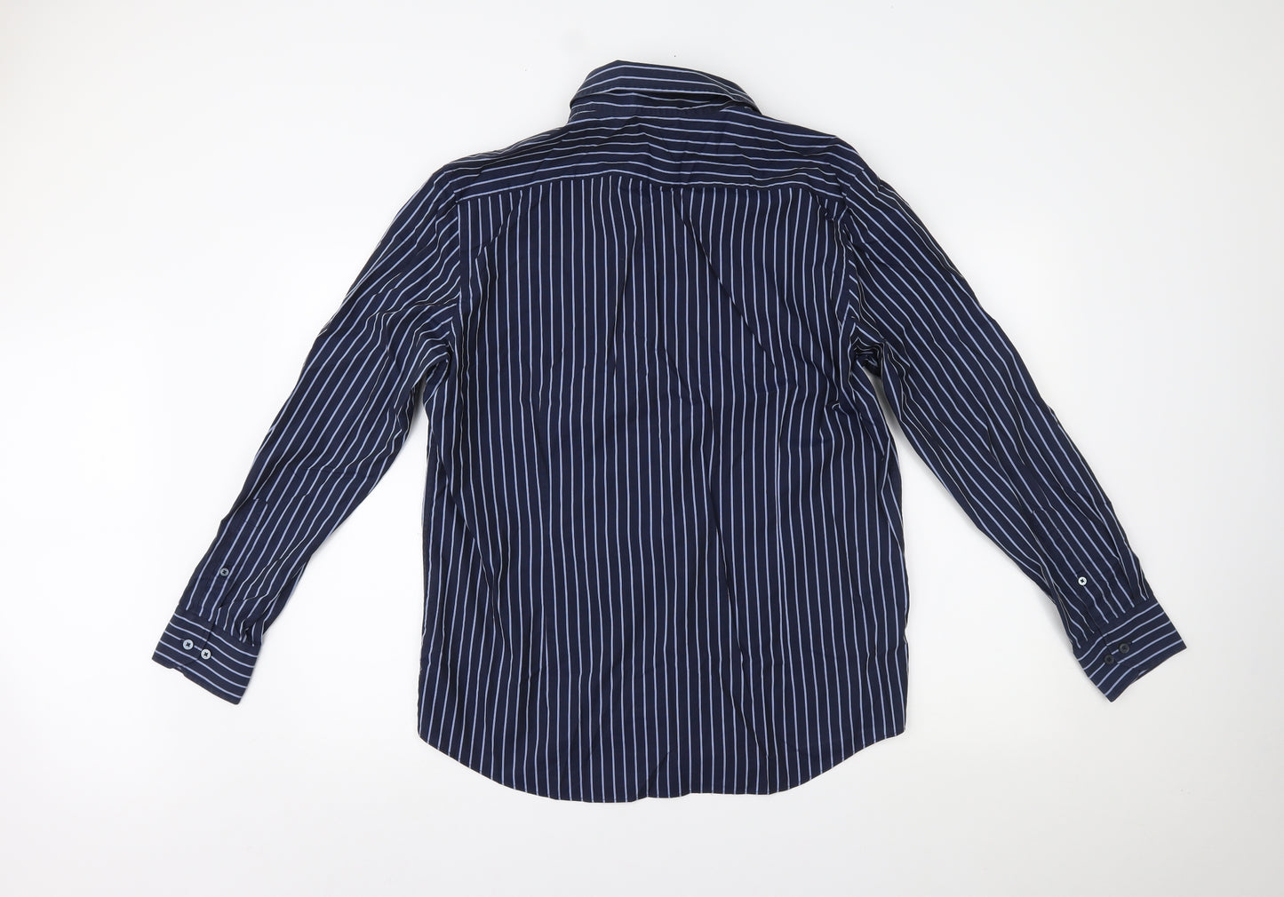 NEXT Mens Blue Striped   Dress Shirt Size L