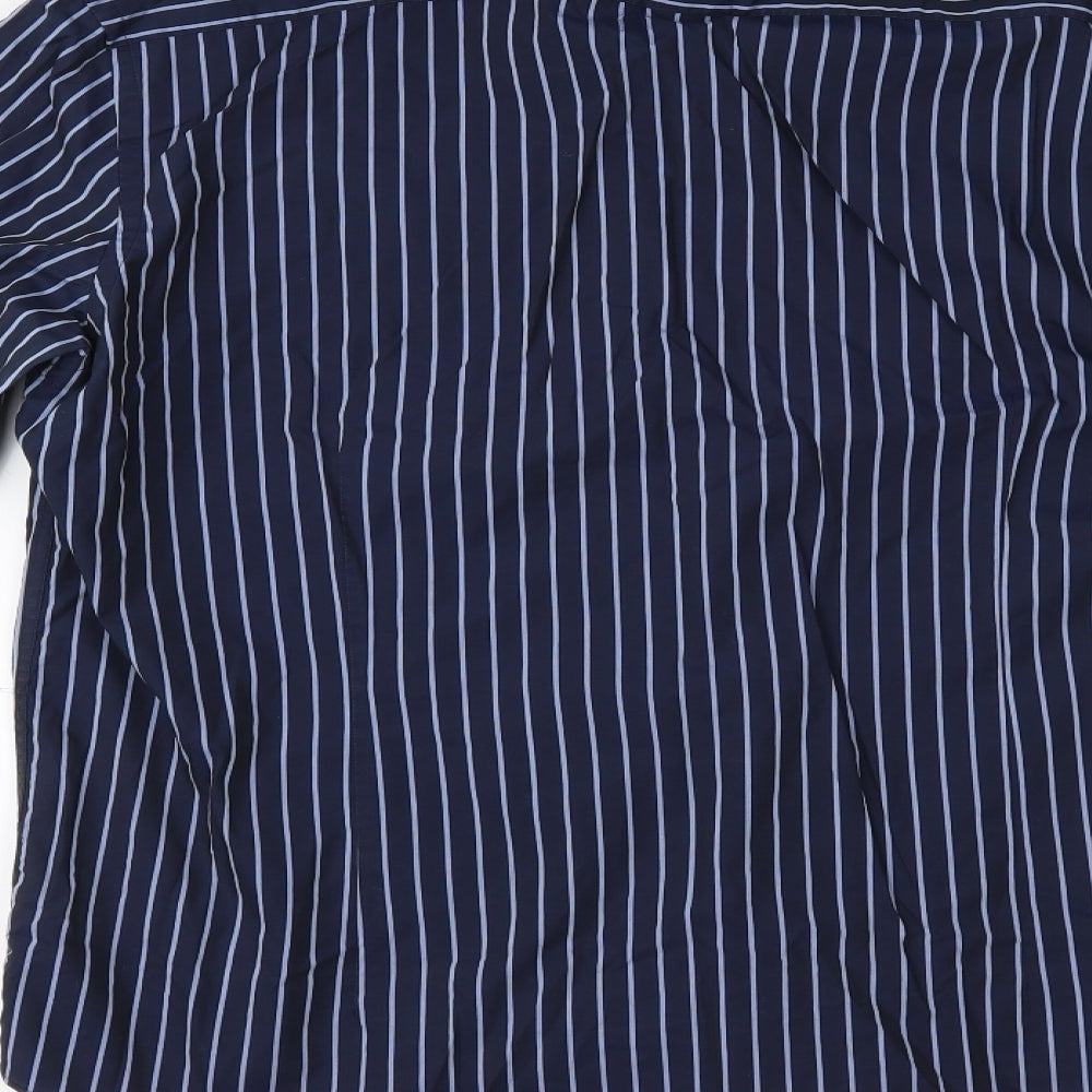NEXT Mens Blue Striped   Dress Shirt Size L